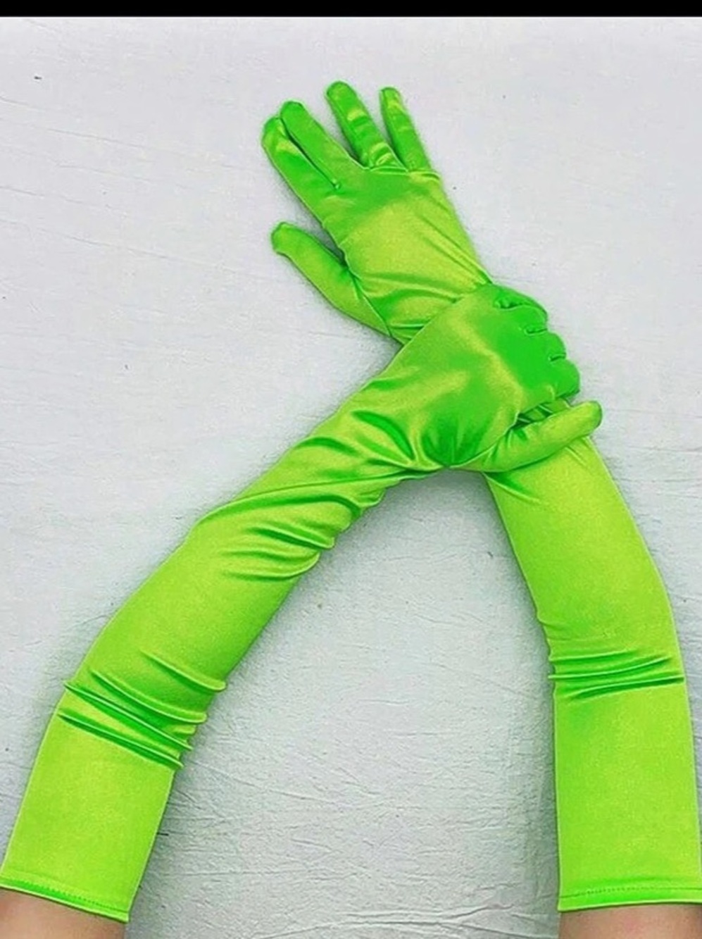 Neon Green Long Gloves Like New